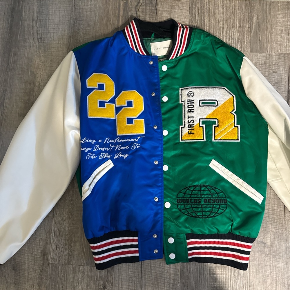 Colorful Varsity Jacket with Patches